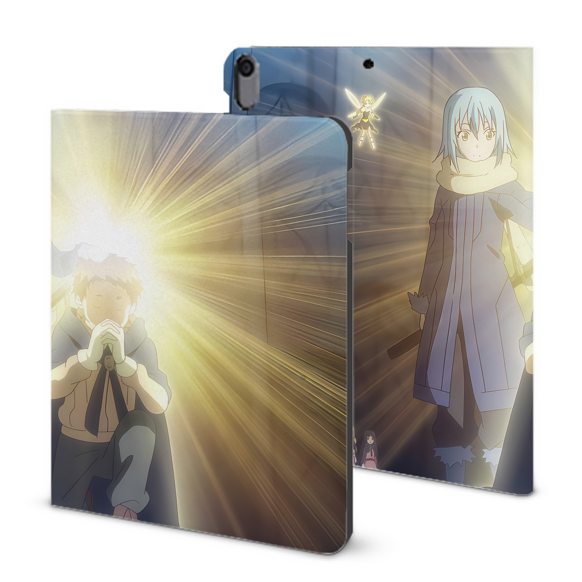 （画像用） 転スラ Regarding Reincarnated to Slime IPad ケース ブック型 PUレザー TPU 耐衝撃 軽量 薄型 ペン収納なし 全面保護 IPad 各モデル対応
